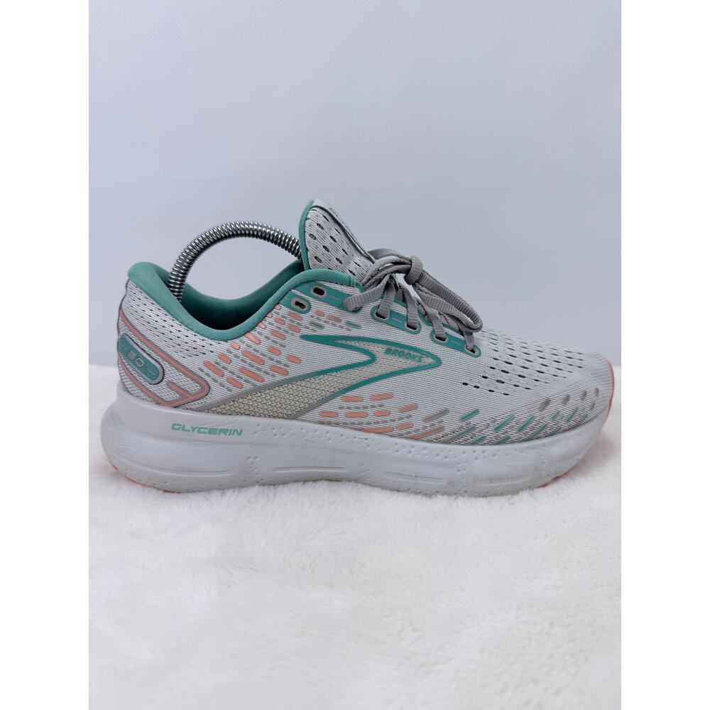 Brooks Glycerin 20 Womens Running Shoes Oyster Latigo Bay Coral Size 10